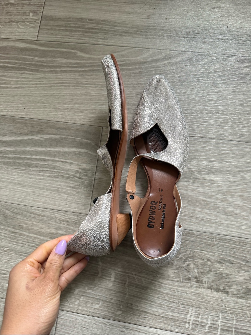 Cydwoq Metallic Silver Strappy Sandals 41